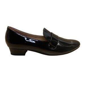 Kokko Women’s Black Patent Leather Low Heel Loafers Slip-On Dress Shoes Size 6.5